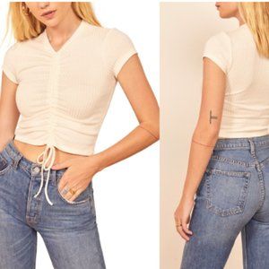 Reformation Renee Crop Top White M